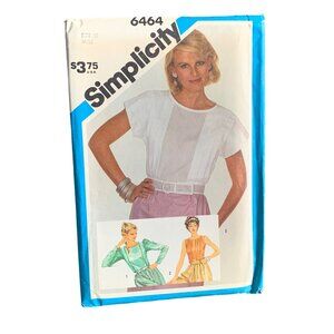 Vintage Simplicity 6464 Sewing Pattern Misses Pullover Top - Size 10 uncut